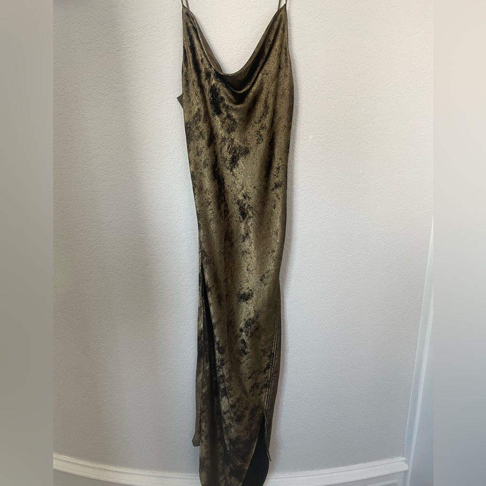 Zara slit golden dress like new size s